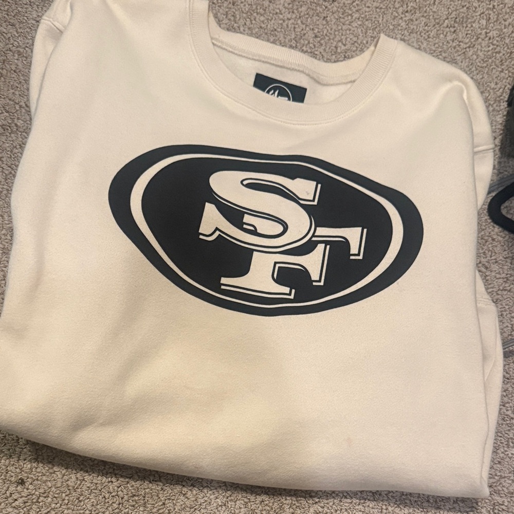 '47 Logo Crewneck Sweatshirt in Cream and Black